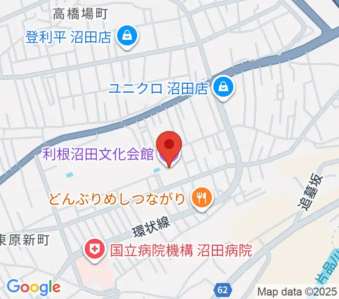 利根沼田文化会館の地図