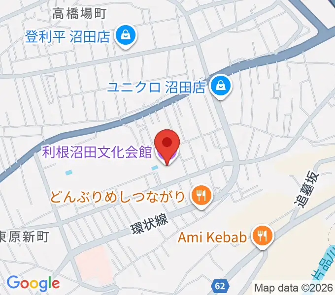 利根沼田文化会館の地図