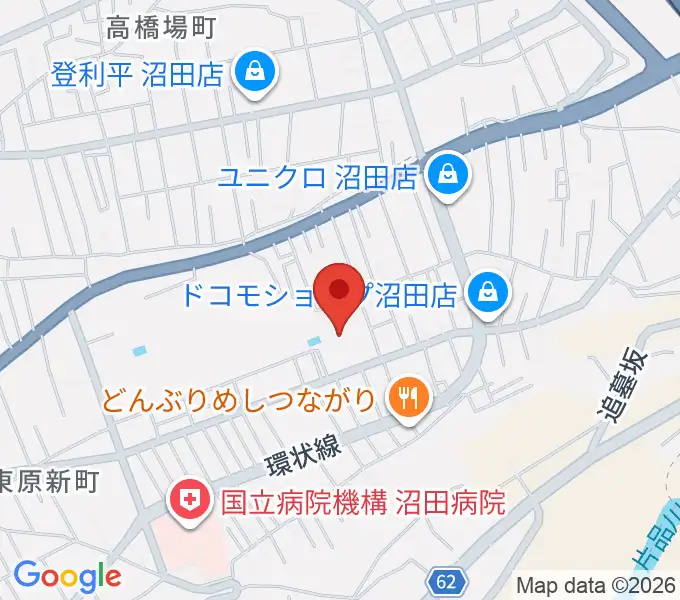 利根沼田文化会館の地図