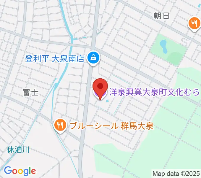 洋泉興業大泉町文化むらの地図
