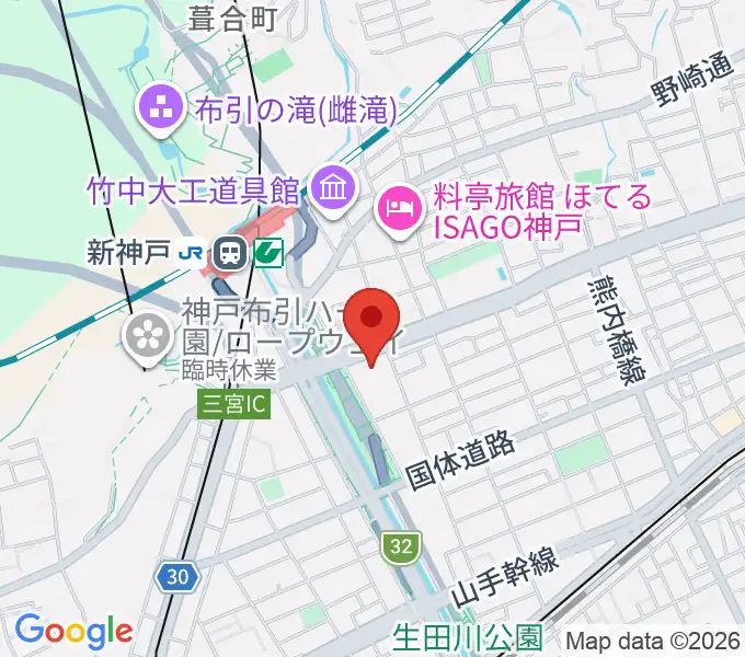 神戸芸術センターの地図