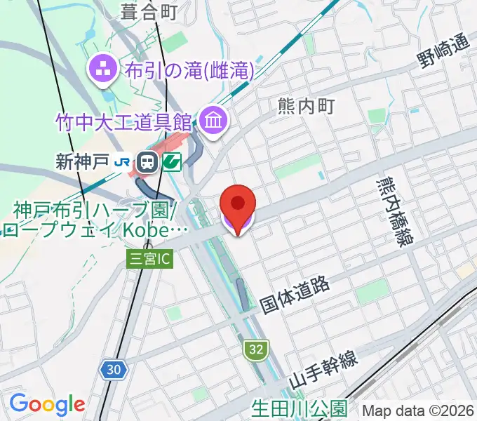 神戸芸術センターの地図