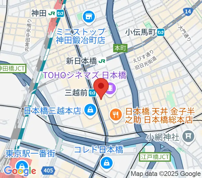 日本橋三井ホールの地図