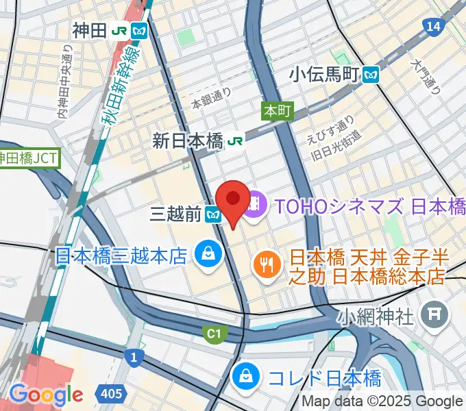 日本橋三井ホールの地図