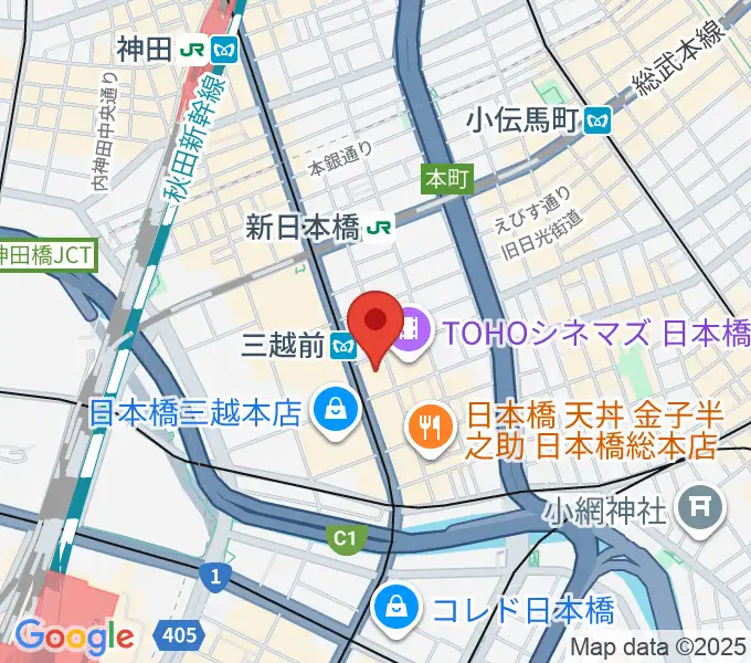 日本橋三井ホールの地図