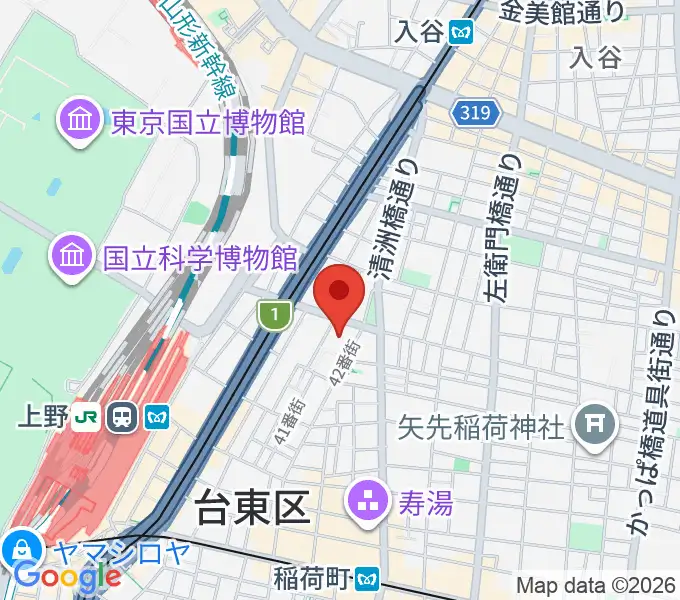 上野学園 石橋メモリアルホールの地図