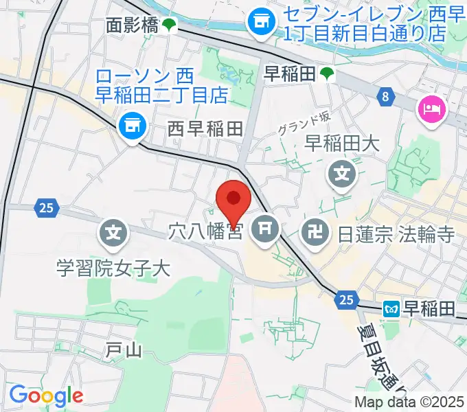早稲田奉仕園スコットホールの地図