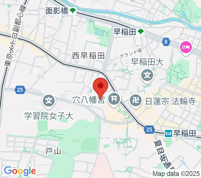 早稲田奉仕園スコットホールの地図
