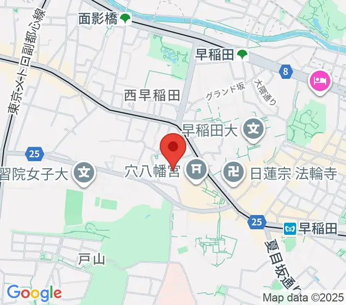 早稲田奉仕園スコットホールの地図