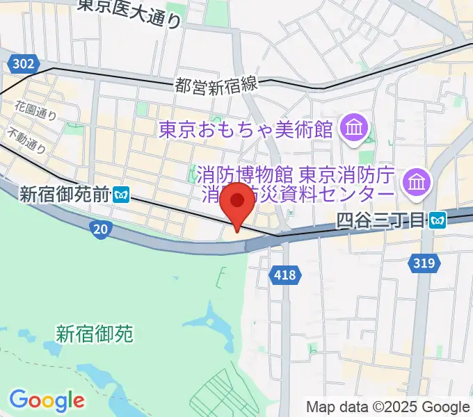 四谷区民ホールの地図
