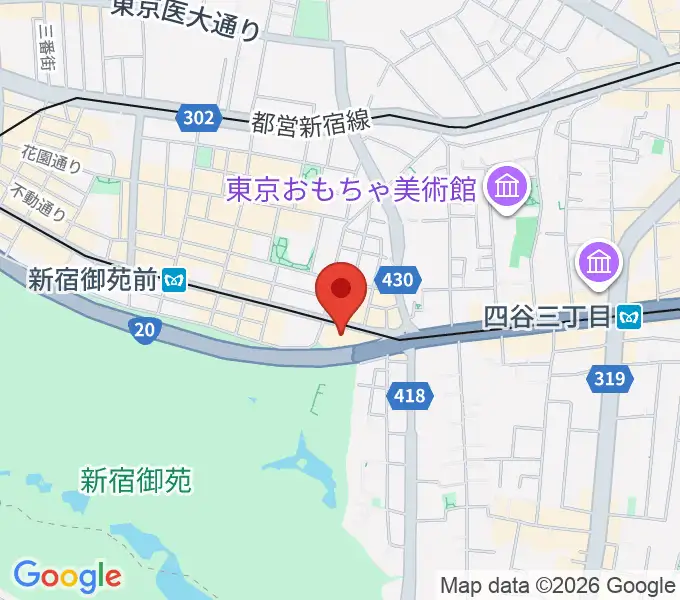 四谷区民ホールの地図