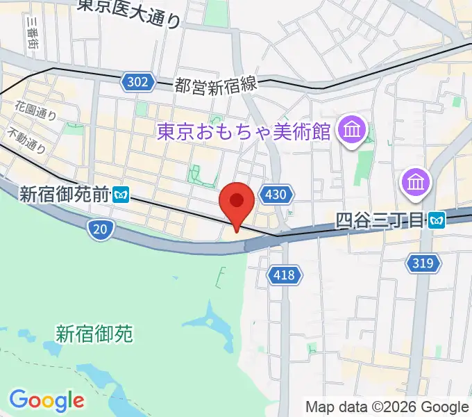 四谷区民ホールの地図