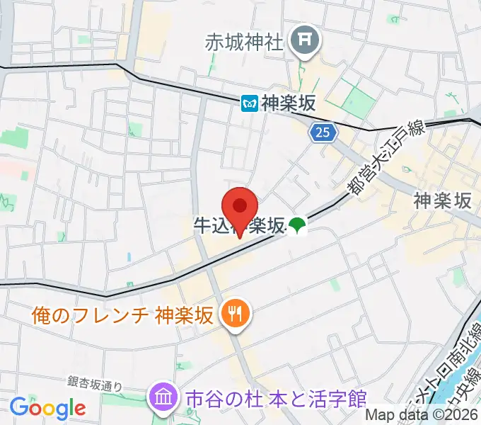 牛込箪笥区民ホールの地図