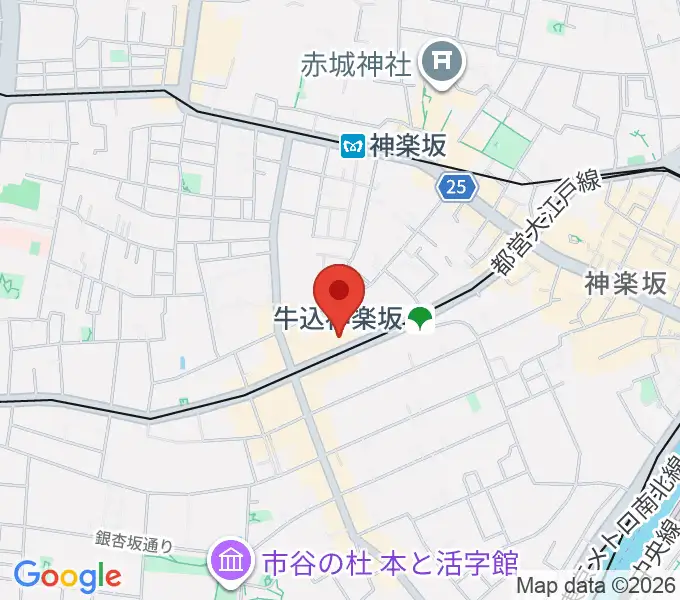 牛込箪笥区民ホールの地図