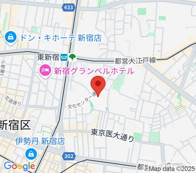 新宿文化センターの地図