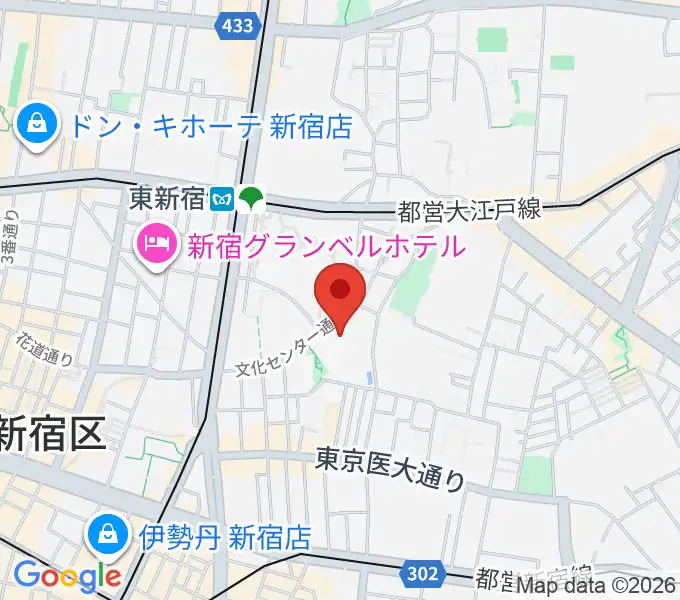 新宿文化センターの地図