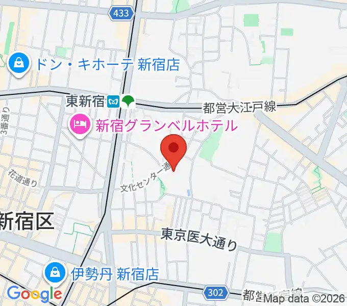 新宿文化センターの地図