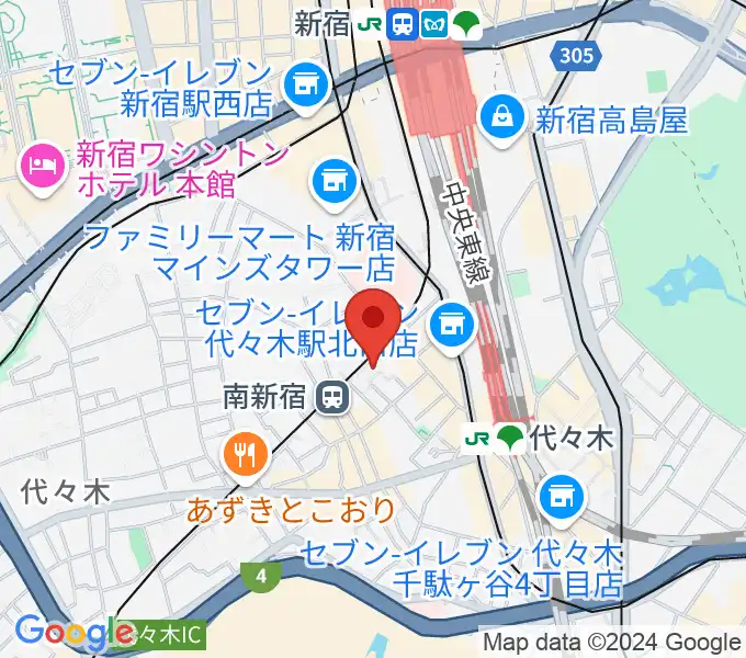 山野ホールの地図