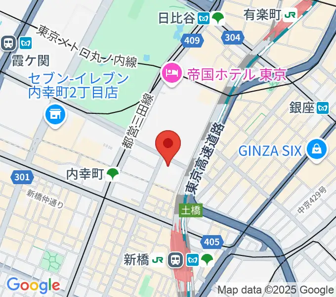 千代田区立内幸町ホールの地図