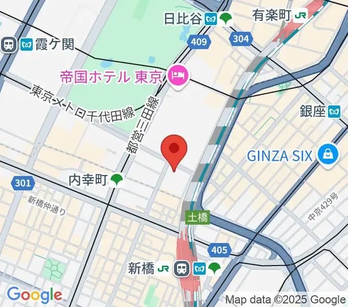 千代田区立内幸町ホールの地図