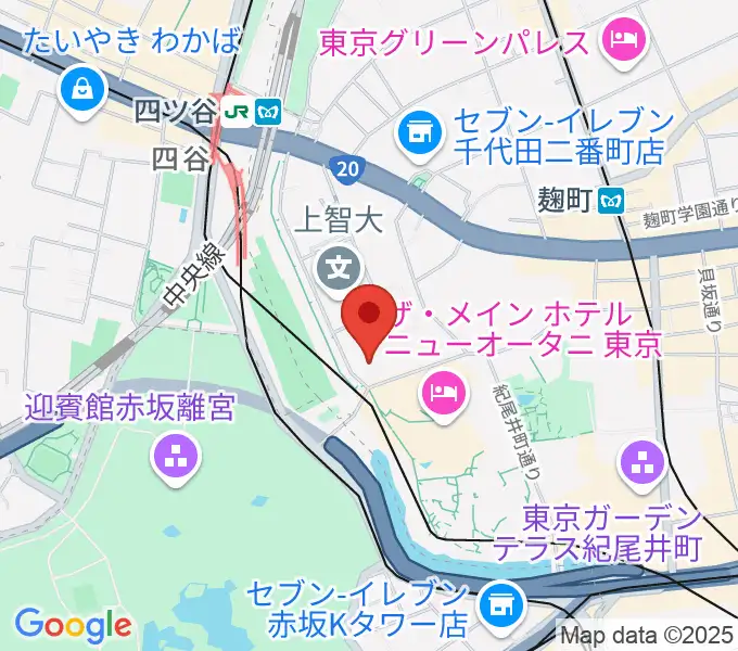 紀尾井ホールの地図