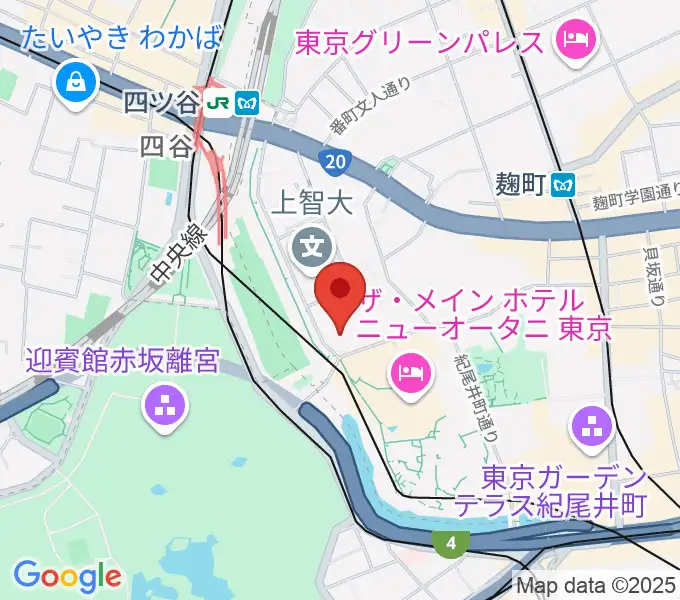 紀尾井ホールの地図