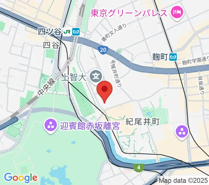 紀尾井ホールの地図