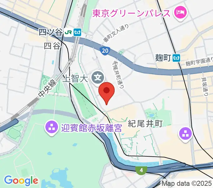 紀尾井ホールの地図