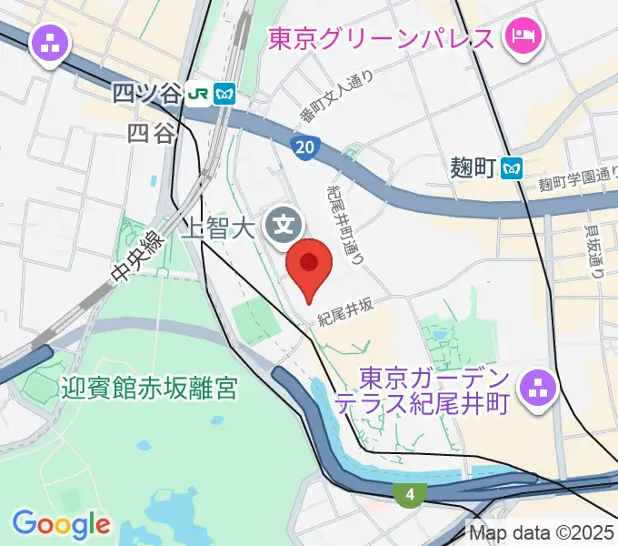 紀尾井ホールの地図