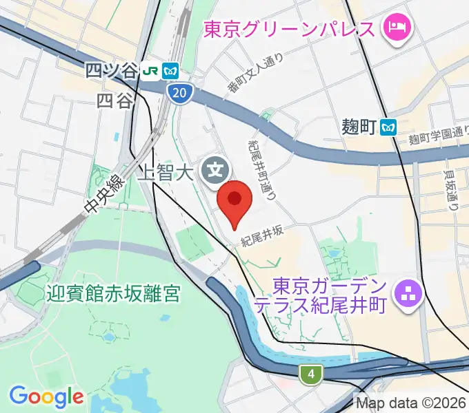 紀尾井ホールの地図