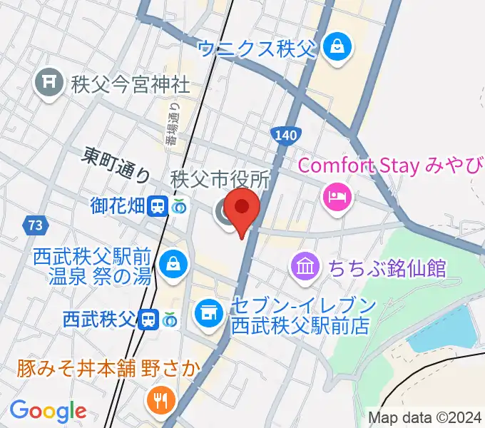 秩父宮記念市民会館の地図