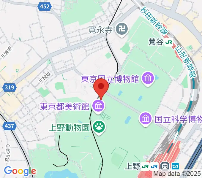旧東京音楽学校奏楽堂の地図