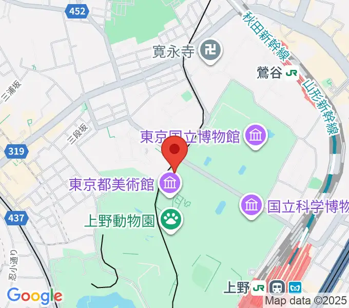 旧東京音楽学校奏楽堂の地図