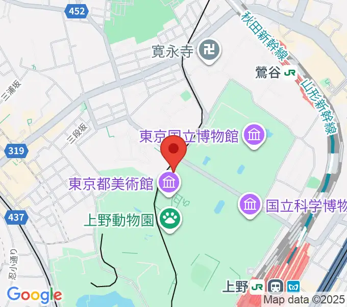 旧東京音楽学校奏楽堂の地図